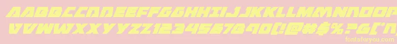 Eaglestrikesuperital-fontti – keltaiset fontit vaaleanpunaisella taustalla