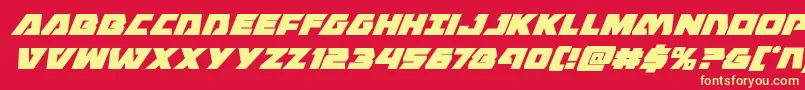 Eaglestrikesuperital Font – Yellow Fonts on Red Background