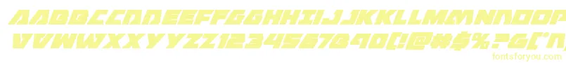 Шрифт Eaglestrikesuperital – жёлтые шрифты на белом фоне