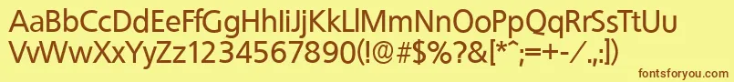 QuebecserialMediumRegular Font – Brown Fonts on Yellow Background