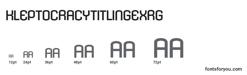 KleptocracyTitlingExRg Font Sizes