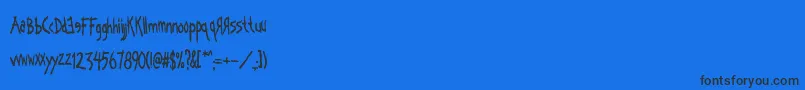 Kornography Font – Black Fonts on Blue Background
