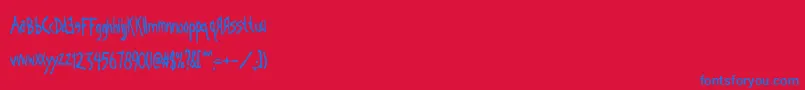 Kornography Font – Blue Fonts on Red Background