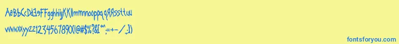 Kornography Font – Blue Fonts on Yellow Background