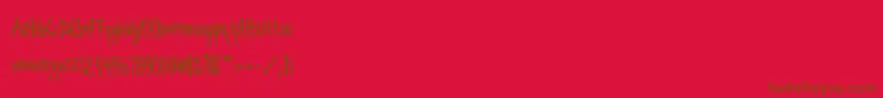 Kornography Font – Brown Fonts on Red Background