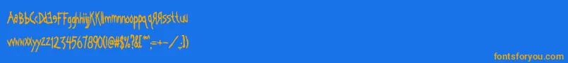 Weitere Informationen zur Kornography-Schriftart Kornography-Schriftart – Orangefarbene Schriften auf blauem Hintergrund