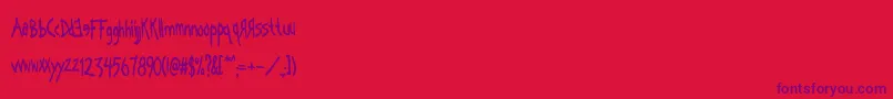 Kornography Font – Purple Fonts on Red Background