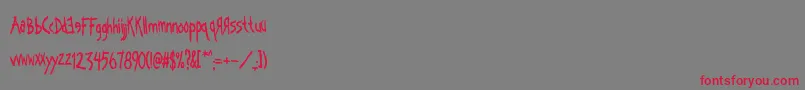 Kornography Font – Red Fonts on Gray Background