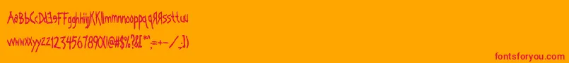 Kornography Font – Red Fonts on Orange Background