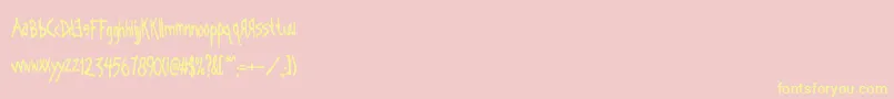 Kornography Font – Yellow Fonts on Pink Background