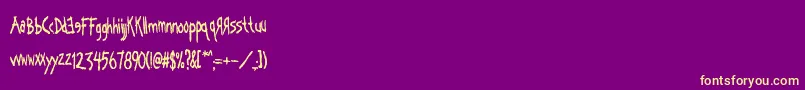 Kornography Font – Yellow Fonts on Purple Background