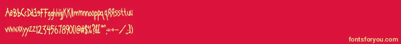 Kornography Font – Yellow Fonts on Red Background