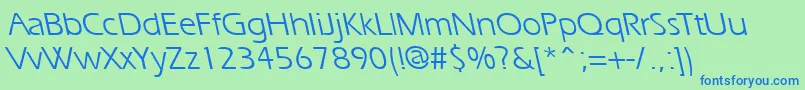 ErgoebsRegular Font – Blue Fonts on Green Background