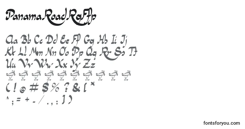 Schriftart PanamaRoadRgFfp (117035) – Alphabet, Zahlen, spezielle Symbole
