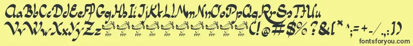 PanamaRoadRgFfp Font – Black Fonts on Yellow Background