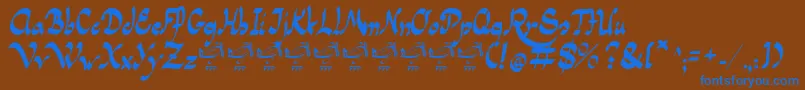 フォントPanamaRoadRgFfp – 茶色の背景に青い文字