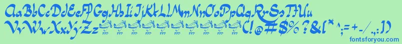 PanamaRoadRgFfp Font – Blue Fonts on Green Background