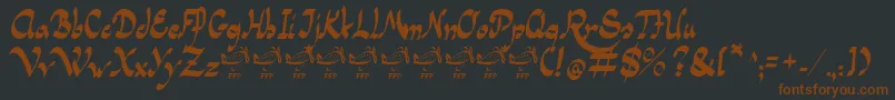 フォントPanamaRoadRgFfp – 黒い背景に茶色のフォント