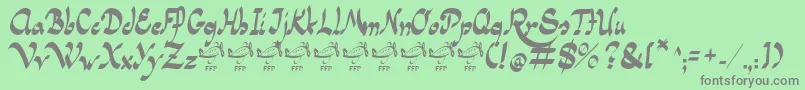 フォントPanamaRoadRgFfp – 緑の背景に灰色の文字