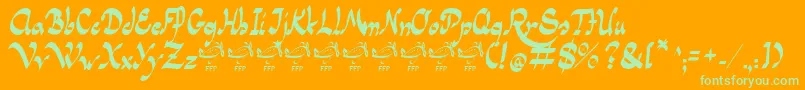 PanamaRoadRgFfp Font – Green Fonts on Orange Background