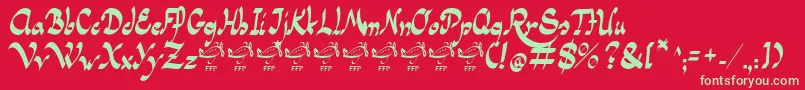 PanamaRoadRgFfp Font – Green Fonts on Red Background