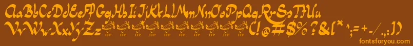 Fonte PanamaRoadRgFfp – fontes laranjas em um fundo marrom