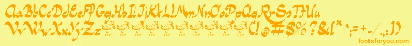 PanamaRoadRgFfp Font – Orange Fonts on Yellow Background