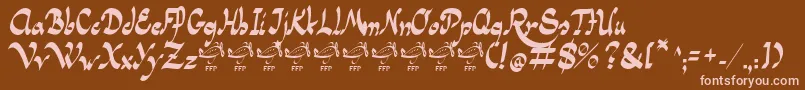 PanamaRoadRgFfp-Schriftart – Rosa Schriften auf braunem Hintergrund