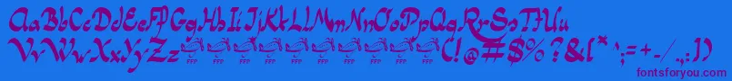 PanamaRoadRgFfp Font – Purple Fonts on Blue Background