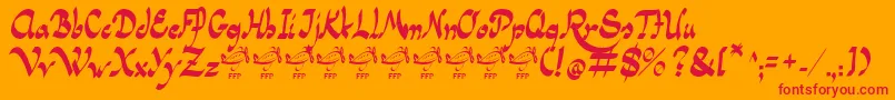PanamaRoadRgFfp-Schriftart – Rote Schriften auf orangefarbenem Hintergrund