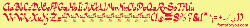 PanamaRoadRgFfp Font – Red Fonts on Yellow Background