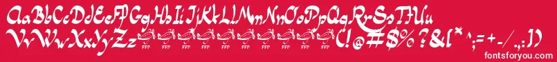 Шрифт PanamaRoadRgFfp – белые шрифты на красном фоне