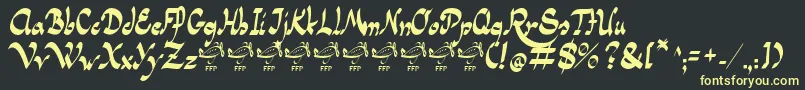 Шрифт PanamaRoadRgFfp – жёлтые шрифты на чёрном фоне