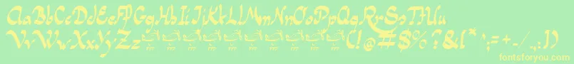 Шрифт PanamaRoadRgFfp – жёлтые шрифты на зелёном фоне