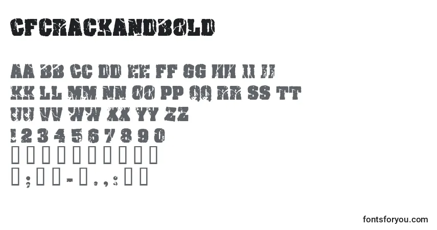 Schriftart Cfcrackandbold – Alphabet, Zahlen, spezielle Symbole