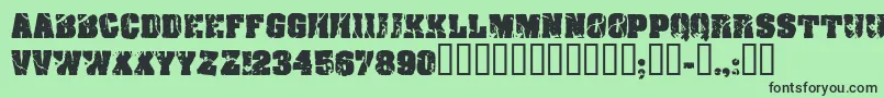 Cfcrackandbold-Schriftart – Schwarze Schriften auf grünem Hintergrund