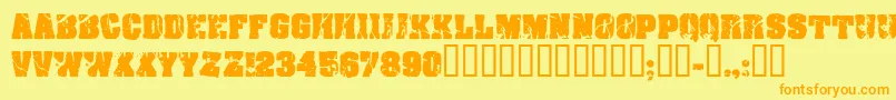 Cfcrackandbold-fontti – oranssit fontit keltaisella taustalla