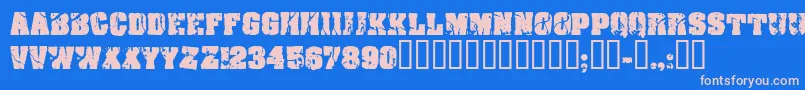 フォントCfcrackandbold – ピンクの文字、青い背景