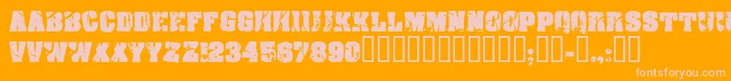Cfcrackandbold-Schriftart – Rosa Schriften auf orangefarbenem Hintergrund