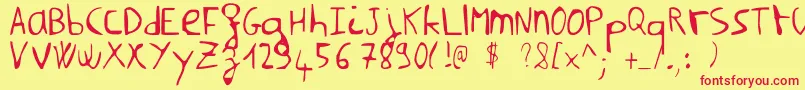 NilmsaHard Font – Red Fonts on Yellow Background
