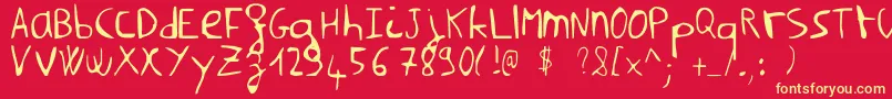 NilmsaHard Font – Yellow Fonts on Red Background