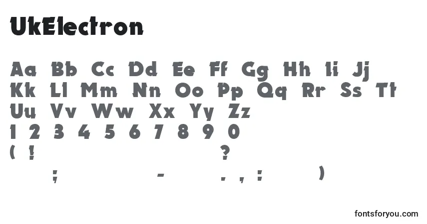Schriftart UkElectron – Alphabet, Zahlen, spezielle Symbole