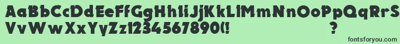 フォントUkElectron – 緑の背景に黒い文字