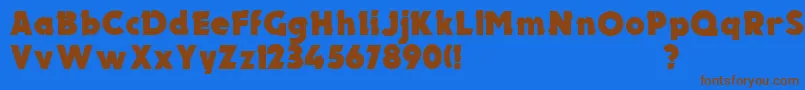 UkElectron-fontti – ruskeat fontit sinisellä taustalla