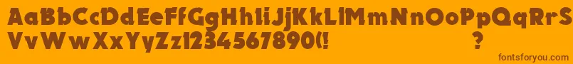 Шрифт UkElectron – коричневые шрифты на оранжевом фоне