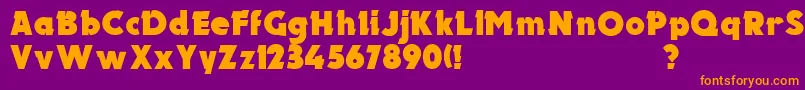 フォントUkElectron – 紫色の背景にオレンジのフォント