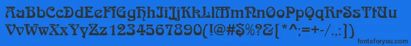 Шрифт Arnoldboed – чёрные шрифты на синем фоне