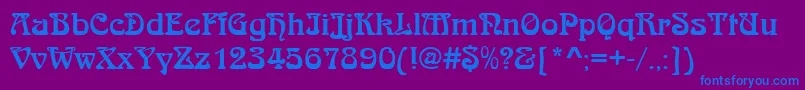 フォントArnoldboed – 紫色の背景に青い文字