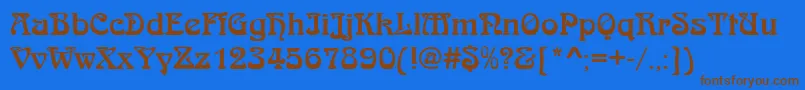 Arnoldboed Font – Brown Fonts on Blue Background