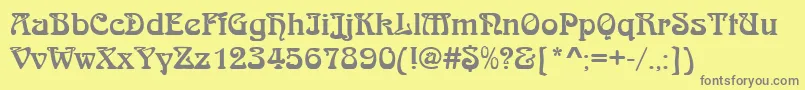 フォントArnoldboed – 黄色の背景に灰色の文字